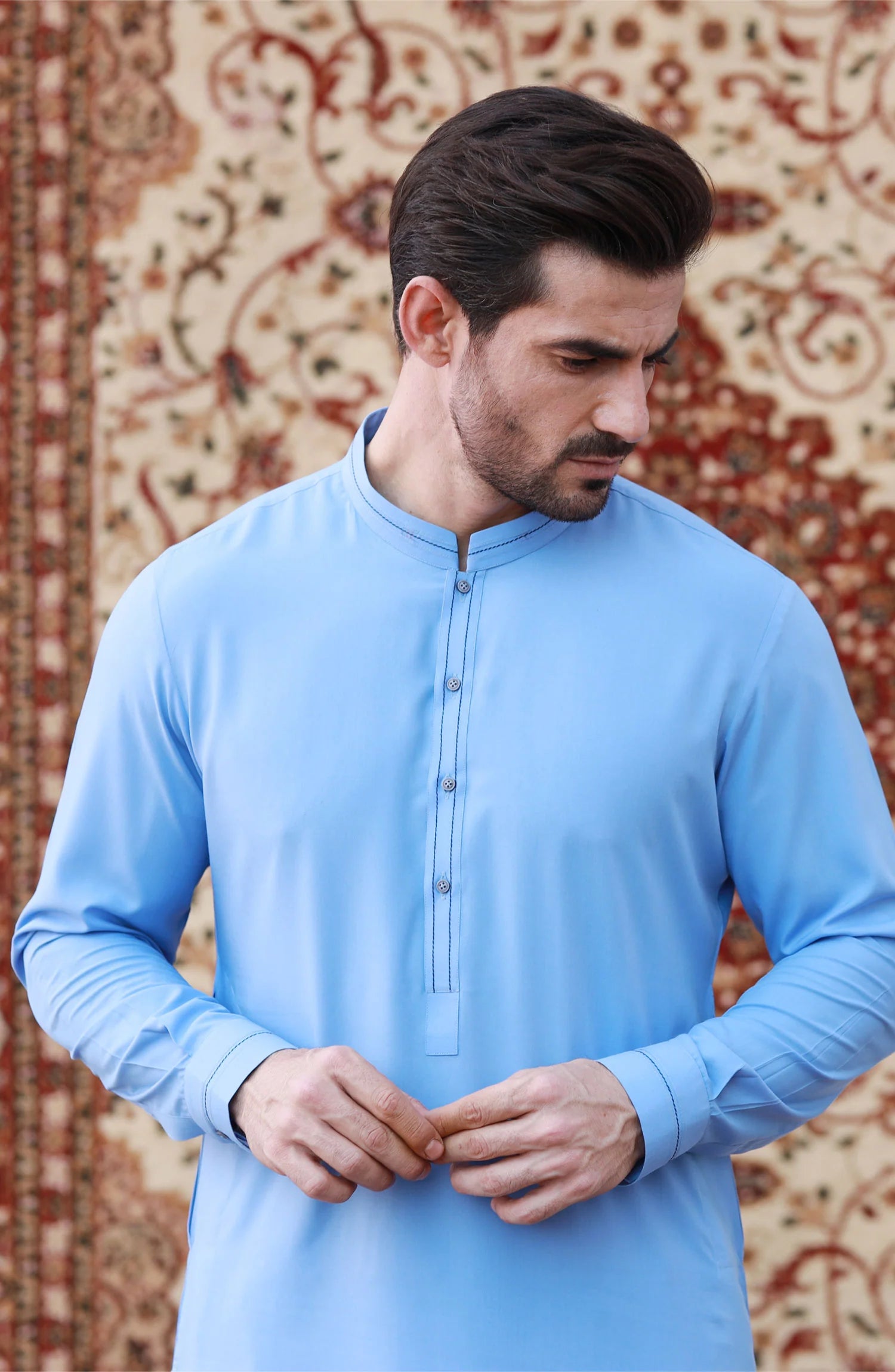 men Kameez Shalwar Unstitched - Karobaar