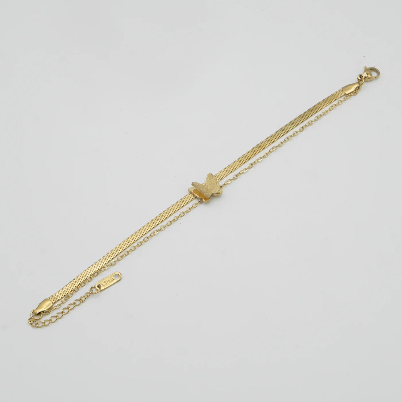 Flutterby Fandango Double Chain Bracelet - Karobaar
