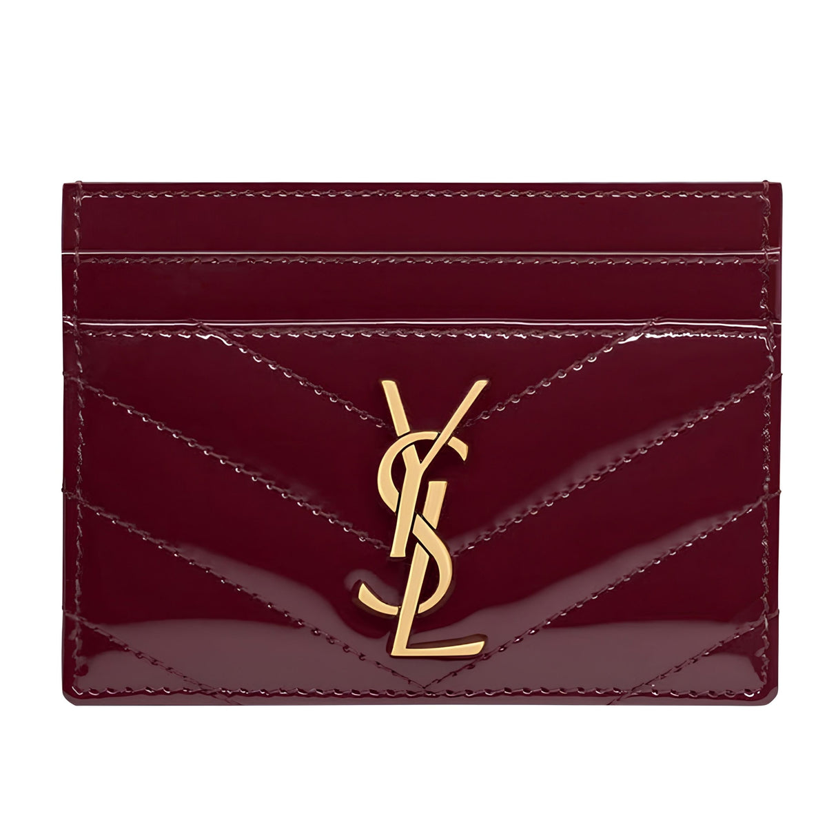 Noir Slim Card Case — Textured Leather, Gold Logo Accent - Karobaar