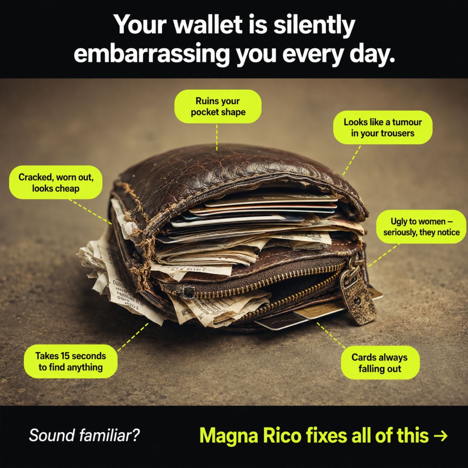 Magna Rico – Magnetic Money Clip Wallet for Men | Slim Leather Wallet Pakistan - Karobaar