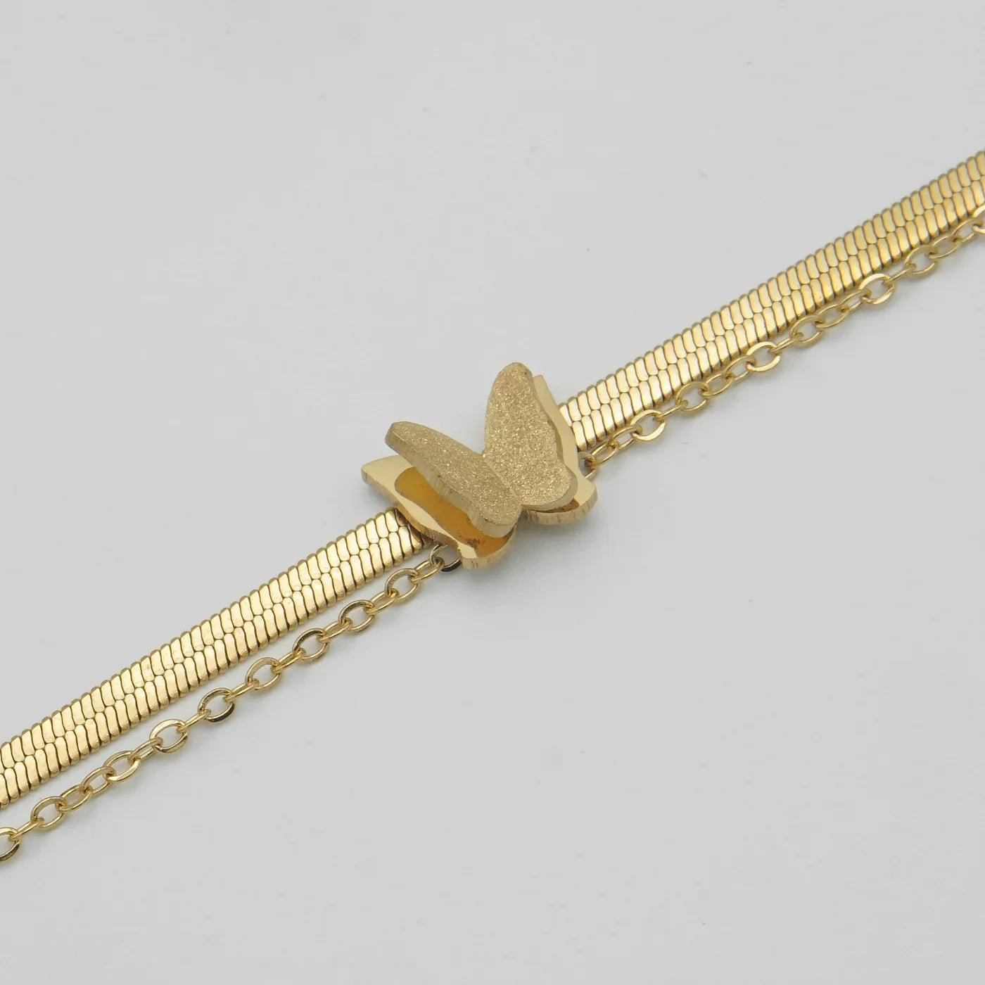 Flutterby Fandango Double Chain Bracelet - Karobaar