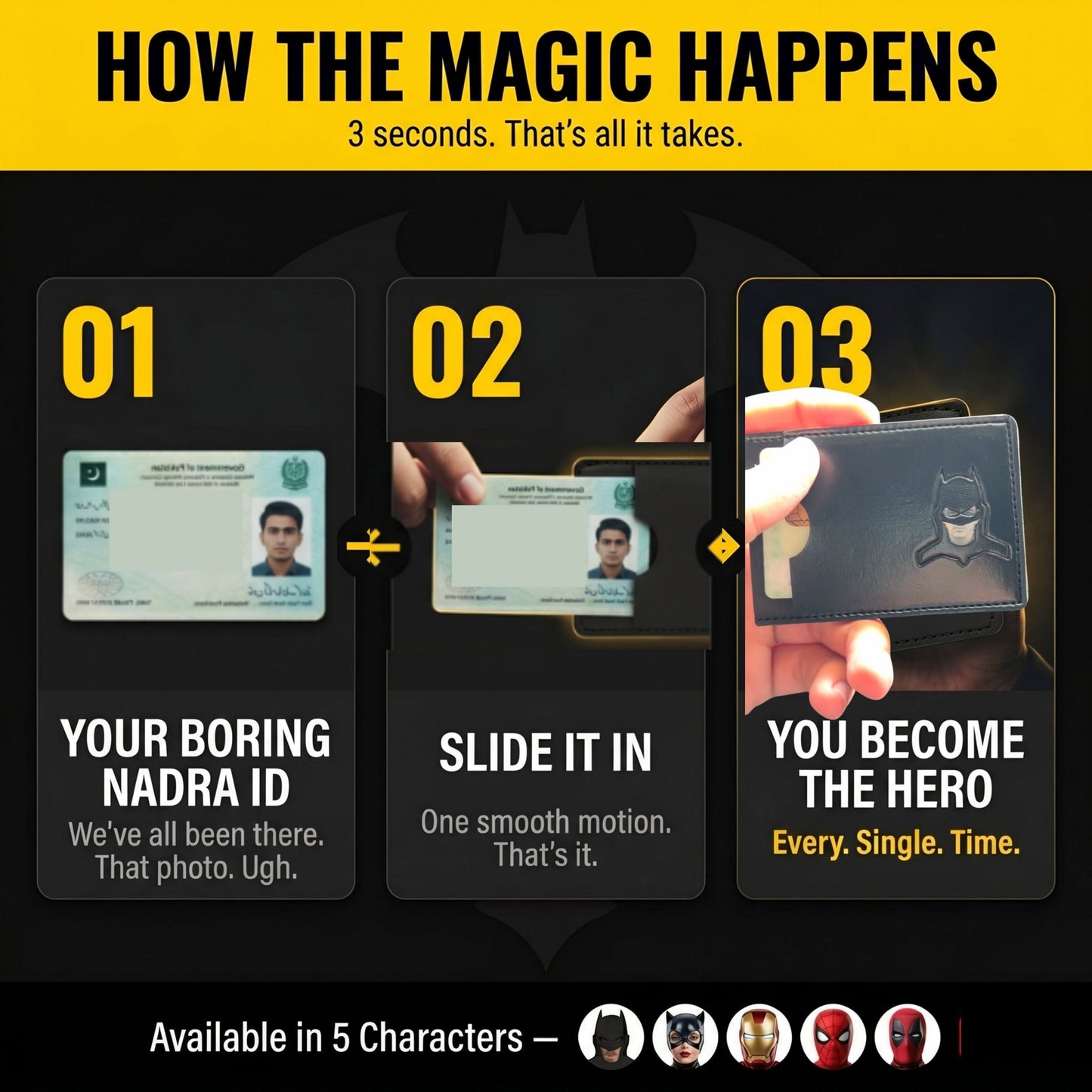 BatPass™ – Superhero ID Card Holder | Batman, Catwoman & More | Pakistan - Karobaar