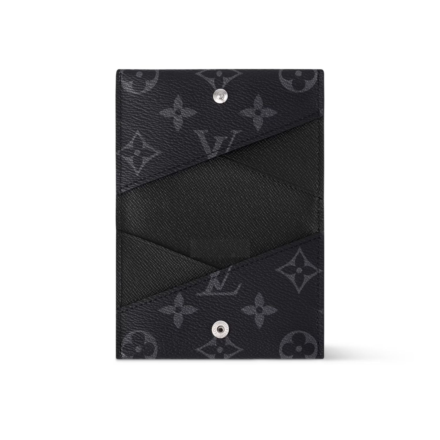 Monogram Eclipse Slim Wallet – Rexin Canvas with 4 Card Slots - Karobaar
