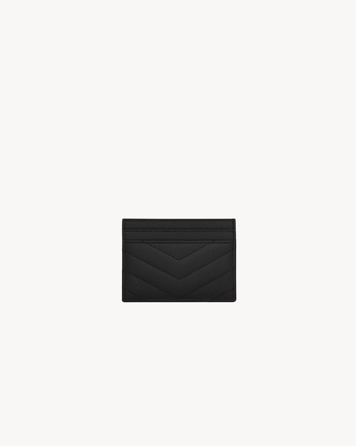 Noir Slim Card Case — Textured Leather, Gold Logo Accent - Karobaar
