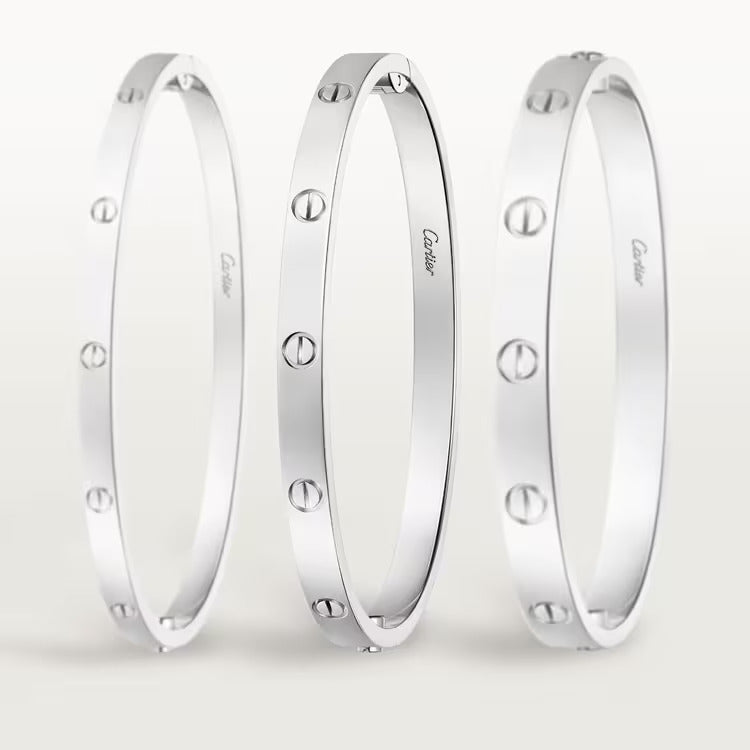 Classic Plated Titanium Steel Bangle with Rhinestones - Karobaar